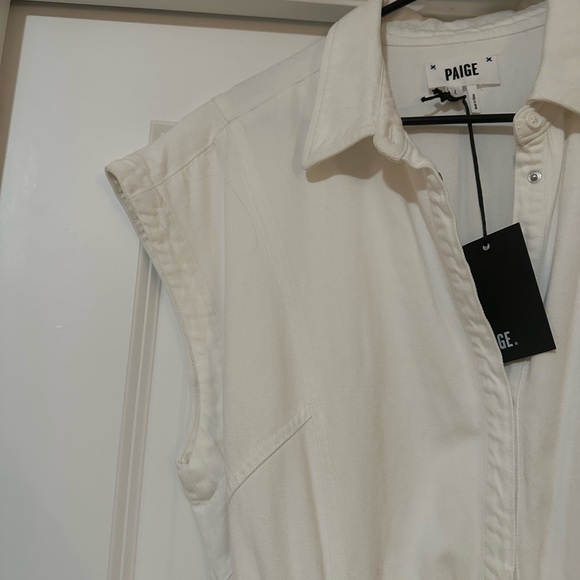 Paige White Denim Belted Dress NWT - Picture 5 of 5